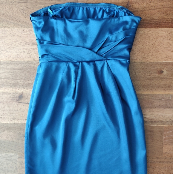 BCBG Strapless Navy Blue Cocktail Dress - Picture 4 of 9